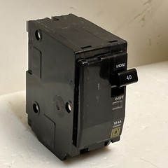 Square D QO240 40 Amp 2 Pole Yellow “D” QO Plug-in Circuit Breaker 120/240 USED