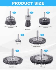 Rocaris 42 Pack Carbon Steel Wire Wheel Brush Set with 0.25 inches, Grey