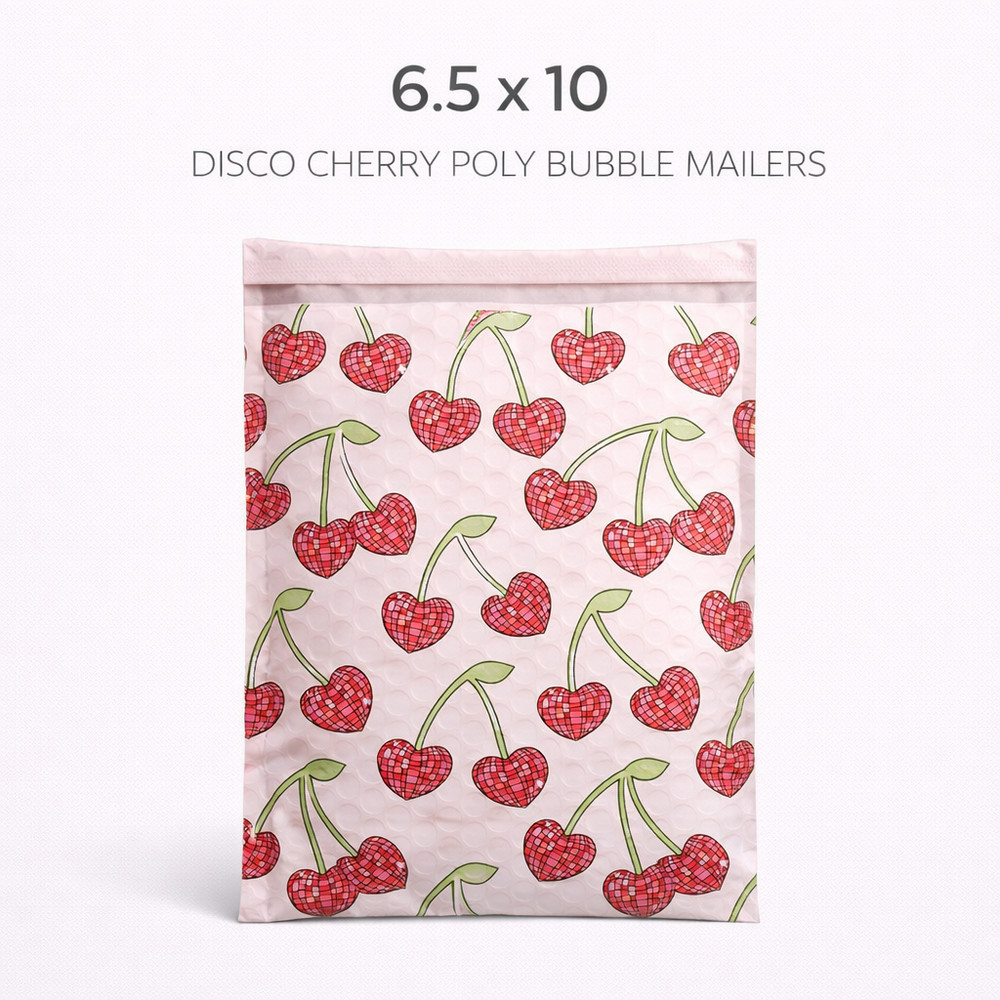 Disco Cherry Poly Bubble Mailers 6.5×10 Padded Self Seal Shipping Envelopes