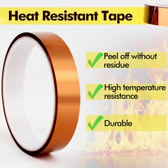 20 Rolls A-SUB Heat Resistant Tape 20 mm x 16 m Sublimation Tape Kapton Poilymid