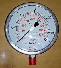 400 PSI / 28 KG Hydraulic Pressure Gauge 6” Dial Stainless Steel 1/2″ BSP