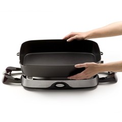 Presto Electric Foldaway Nonstick Skillet with Tempered Glass Lid, 16″, Black