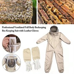 & Hood Full Beekeeping with Veil XXL Bee Ventilated Body Gloves Suit Protective