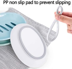 2-Pack Soap Dish with Drain Plastic Sponge Holder Easy Cleaning Soap Saver Tray