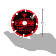 Diamond Cut-off Wheel Metal Cut-Off 3 Inch with 5000+ Cuts on Rebar, 3/8″ Arbor