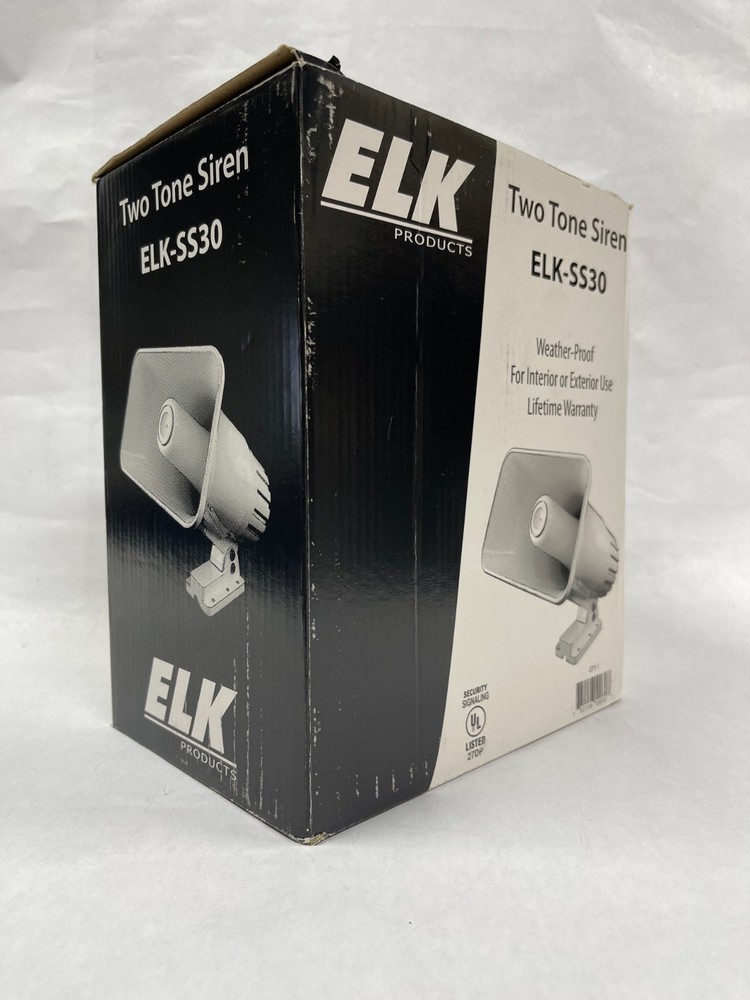 ELK ELK-SS30 Two Tone Siren Weather-Proof Interior Exterior Use Alarm