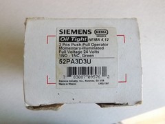 SIEMENS 52PA3D3U 120V AC Green Illuminated Push Button Switch NIB