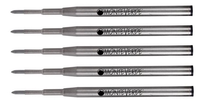5 – MONTEVERDE Ballpoint Montblanc Style Pen Refill – GEL INK, BOLD POINT, BLACK