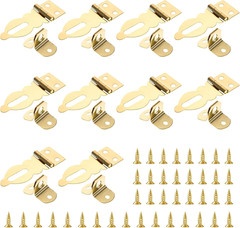 10 Pcs Mini Padlock Hasp Decorative Hasps Gold Metal Latch with Screws for Woode