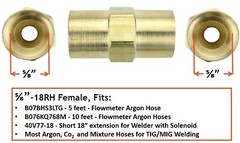 Welding Argon Gas Hose Coupler 5/8″-18 RH Female x 5/8″-18 RH Female – 11N17