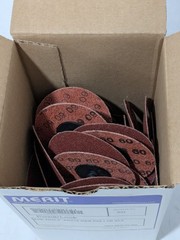 Merit Quick-Change Disc: Type R, 3″ Dia, 60 Grit, AO, Coated Qty 50 69957399721