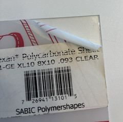 Lexan Polycarabonate Sheet 8x10x.93 Clear UV Coated 31GE XL10