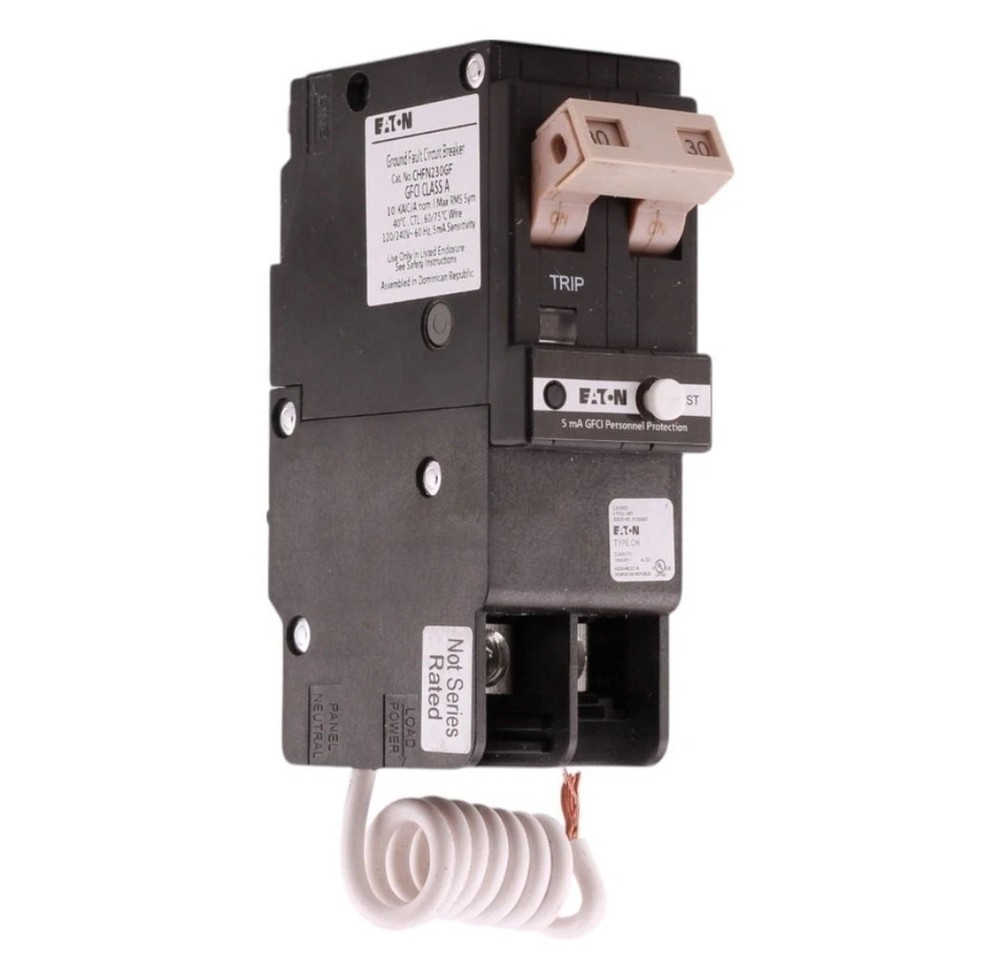 New Eaton CHFN230GF 30 Amp 2 Pole GFCI circuit breaker, Ground fault