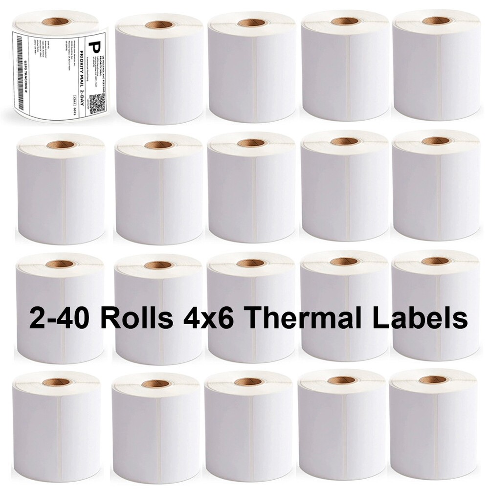 2-40 Rolls 4×6 Direct Thermal Shipping Labels 250 Per Roll For Zebra 2844 Eltron