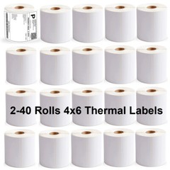 2-40 Rolls 4×6 Direct Thermal Shipping Labels 250 Per Roll For Zebra 2844 Eltron