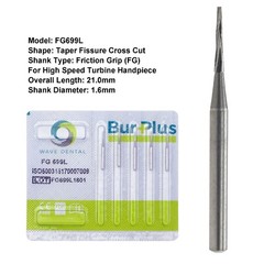 Wave Dental Surgical Carbide Burs High Speed Friction Grip Round Pear 330 25mm