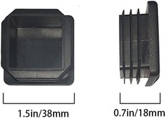 1.5 Inch Square Plastic End Caps for Tubing – 4 Pack, Durable & Weatherproof