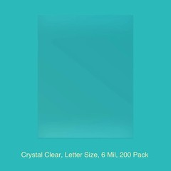 200 Pack 6 Mil PVC Clear Binding Covers, 8.5 X 11 In, Letter Size, Squa