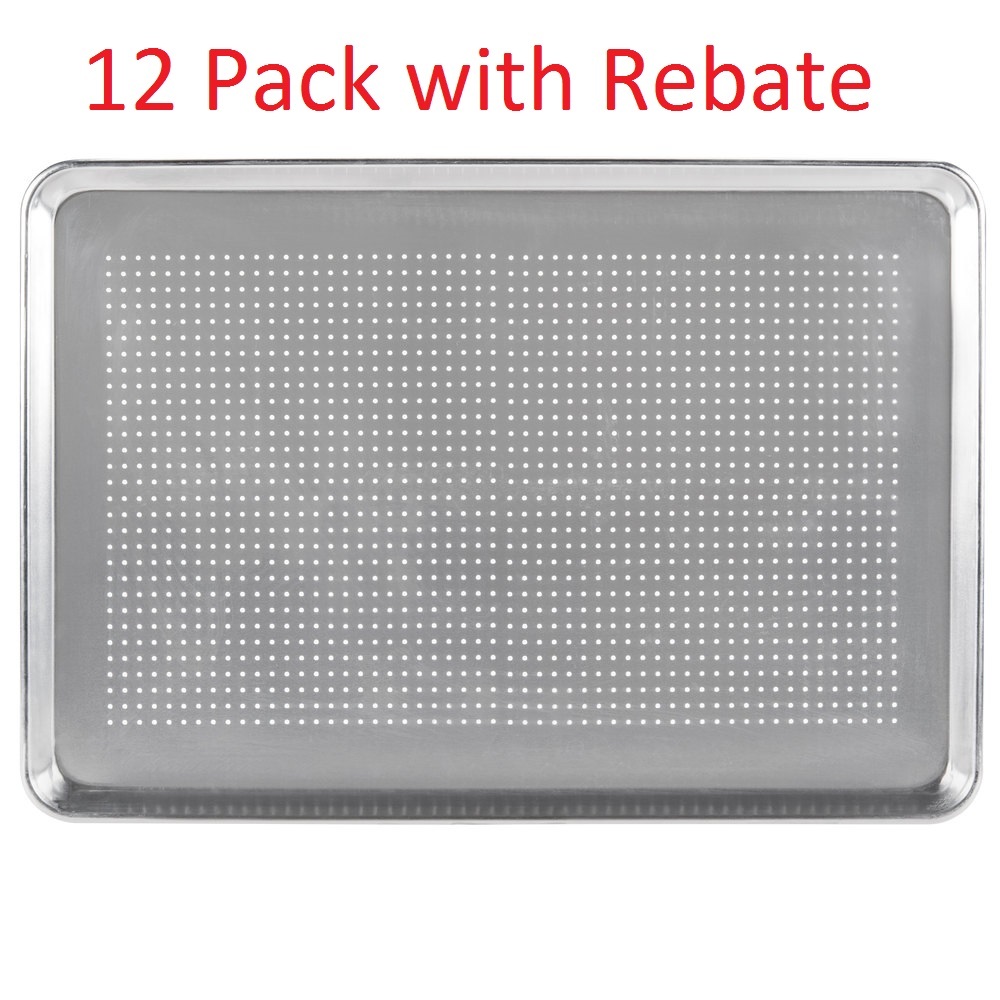 12-Pack Premier Choice Perforated Half Size Aluminum Sheet Pan 18″ x 13″ $83 AR
