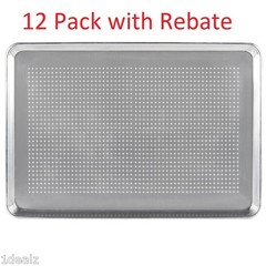 12-Pack Premier Choice Perforated Half Size Aluminum Sheet Pan 18″ x 13″ $83 AR