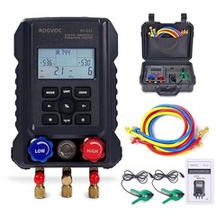 Digital Manifold Gauge HVAC Refrigerants AC Set with Clamps