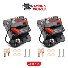 2 PACK 60 Amp 12-48VDC Waterproof Circuit Breaker Auto/Marine/Solar Manual Reset