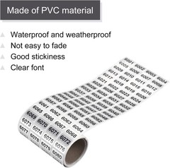 1-20000 Consecutive Number Label Stickers Inventory Control Adhesive Waterproof
