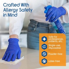 Inspire Cobalt Blue Nitrile Disposable Gloves 4.5 Large Blue – Box of 100