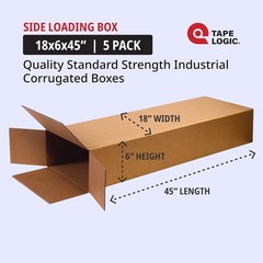 5 Pack Electric Guitar Cardboard Box Side Loading Corrugated 18″ L X 6″ W X 45