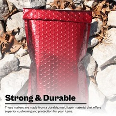 7″ x 6.75″ Glamour Metallic Red Poly Bubble Mailers Padded Envelope Bags 250