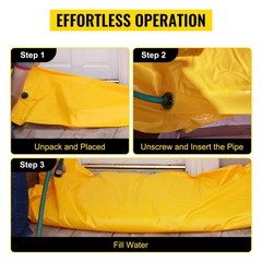 Industrial PVC Flood Barrier: 24ft L x 20in W x 12in H, Waterproof & Durable