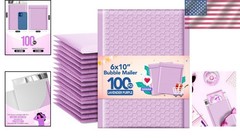 Durable Lavender Bubble Mailers 6×10 Inches – 100 Padded Self-Sealing Envelopes