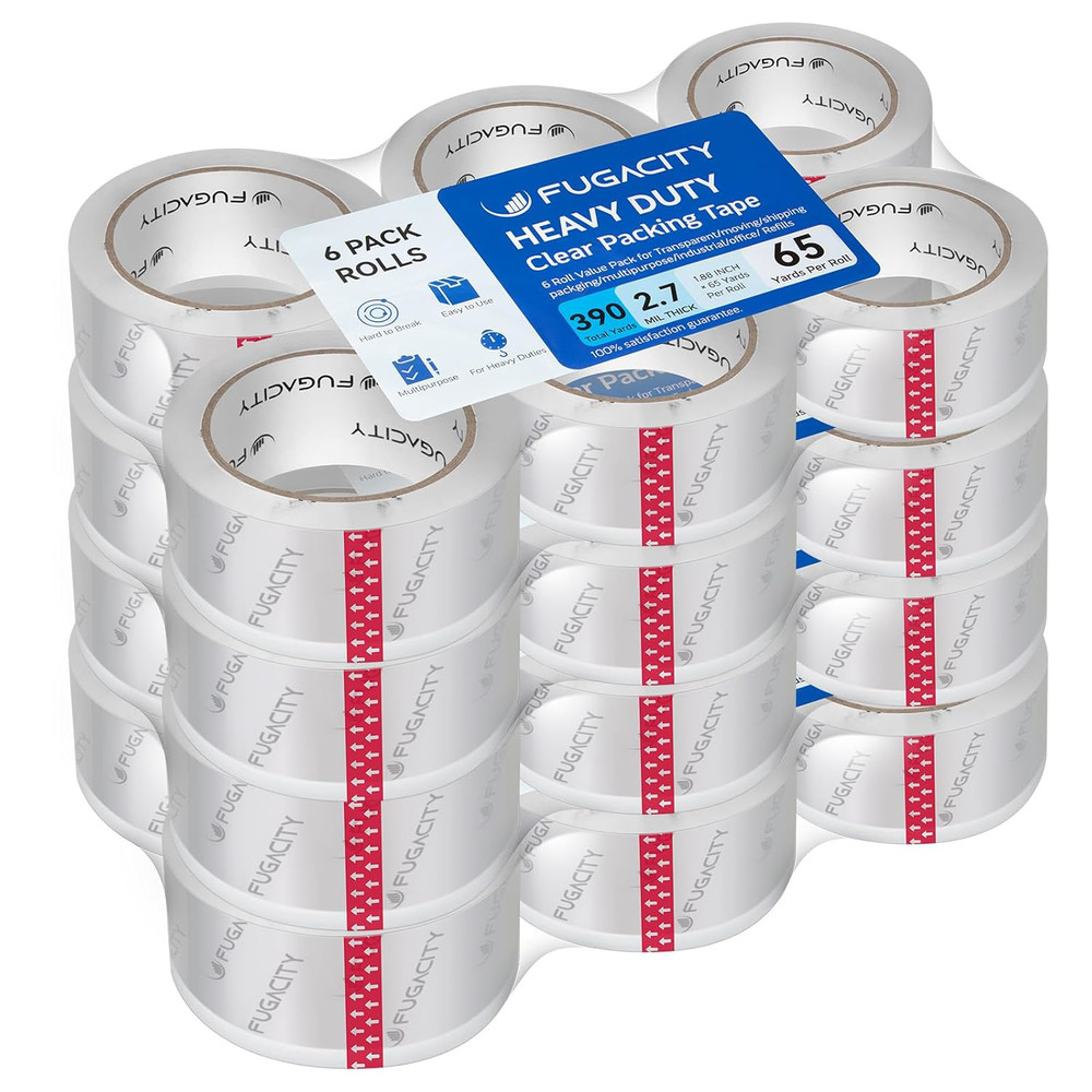 Heavy Duty Packing Tape 24 Rolls 2.7 Mil Thick 1.88 in Wide 1560 Yards
