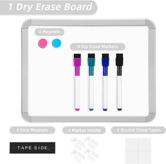Small Dry Erase Whiteboard, 8.5 X 11 Inches White Board for Kids, Students, Frid
