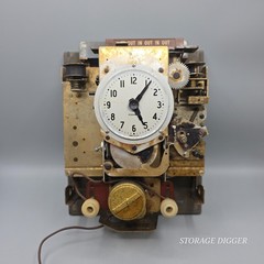 VTG Stromberg Model 14 Time Clock Corded Gray Metal Case Industrial Punch Clock