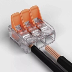 Wago 221-413 3 Wire Lever Nut, 3 Conductor Compact Wire Connectors, Pack of 2500