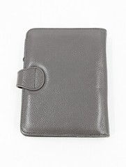 Franklin Covey CO AVA Charcoal Gray Binder Leather 7.5”x6” for Compact Planners