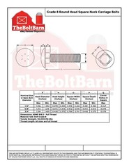 5/8″-11 Grade 8 Full Thread Round Head Square Carriage Bolts (Pick Length & Qty)