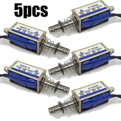 5pcs Micro DC Solenoid Valve Electromagnet DC 12V Spring Push-Pull Through Type