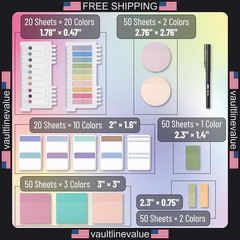 Mr. Pen- Transparent Sticky Notes Set, 1000 Sheets, Transparent Sticky Notes
