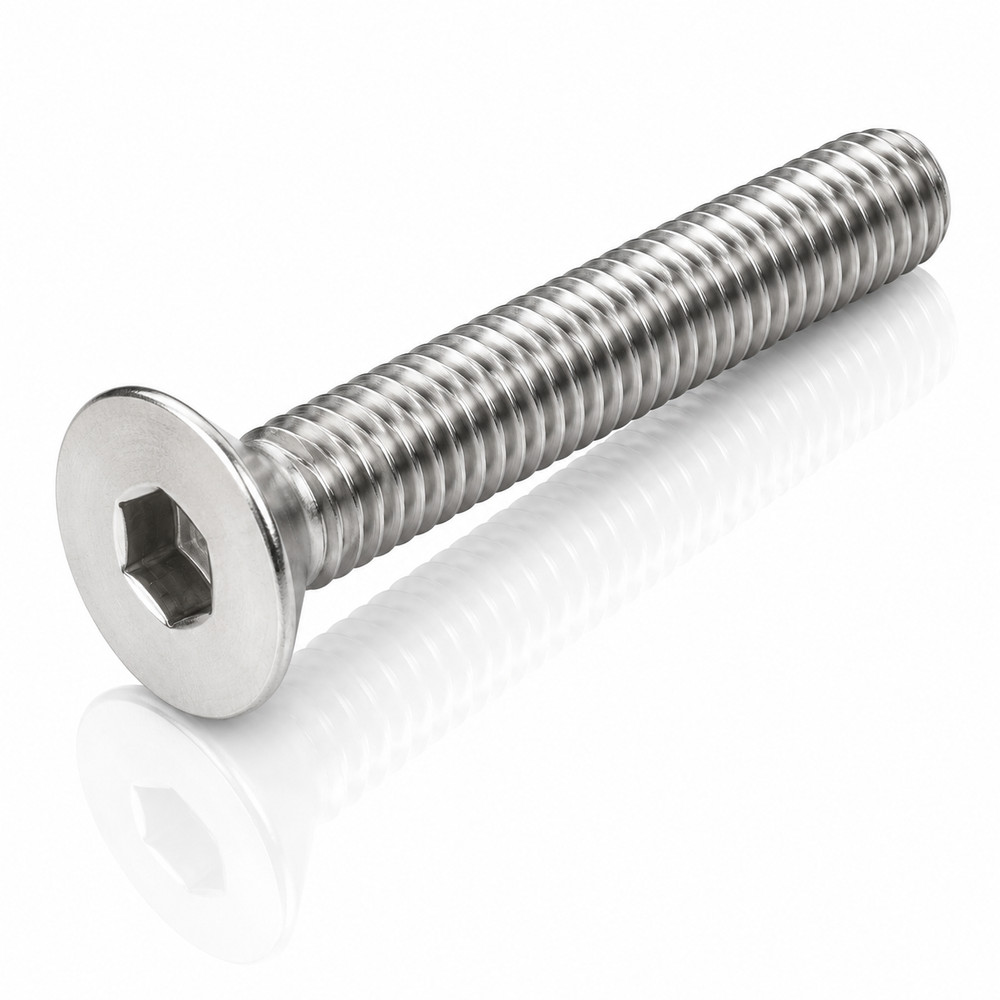 M4-0.7 18-8 SS Flat Head Socket Cap Screws 90° Countersunk Fully Threaded Bulk