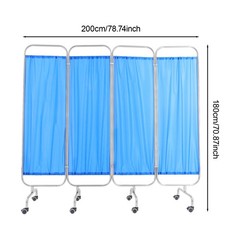 Blue Medical Privacy Screen Waterproof Oxford Cloth Privacy Screen With 8 Wheels