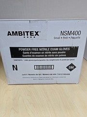 1000 AMBITEX NSM400 BLUE Nitrile Gloves 2.75 Mil Small Work Medic Powder Free