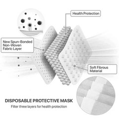 [Black] 100 Pcs Disposable Face Masks 3-Ply Non Medical Surgical Earloop Cover