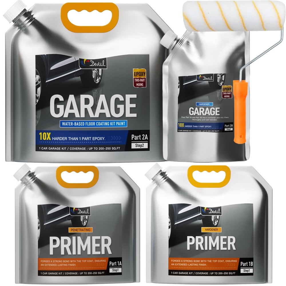 Garage Floor Epoxy Kit, Water-based Garage Floor Paint, High Gloss Epoxy Garage