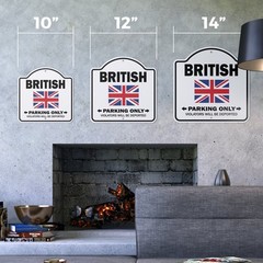 Parking For British Only Plastic Sign United Kingdom Flag National Pri