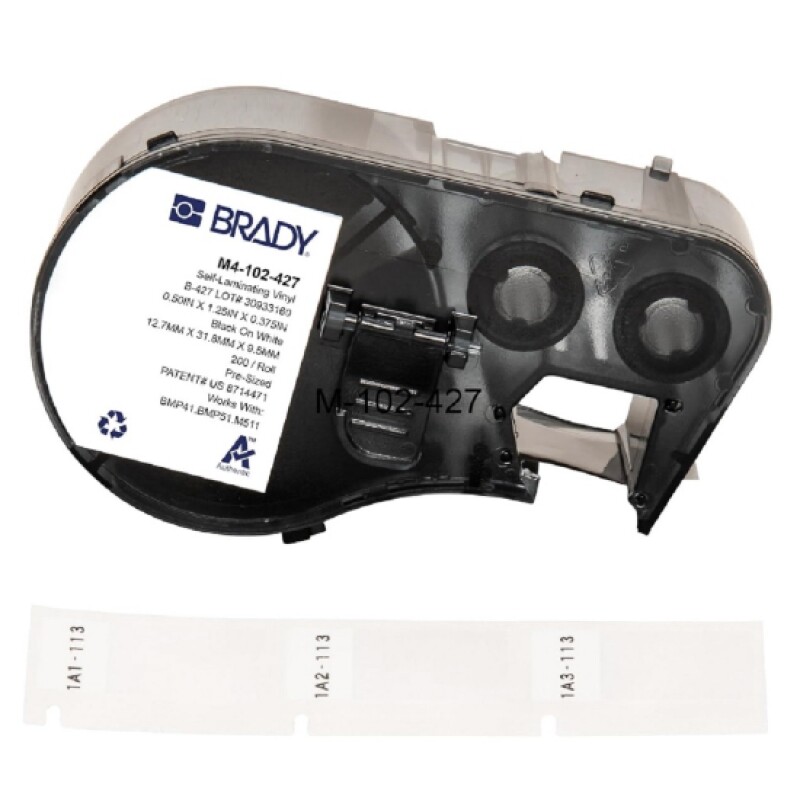Brady 1-1/4″H x 1/2″W Self-Laminating Vinyl Wire Label M4-102-427