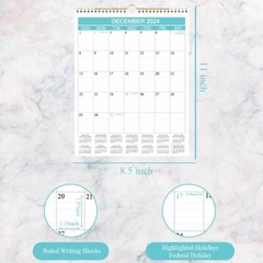 2024-2025 Calendar – Wall from Apr 2024 8.5 inches X 11 inches, Blue