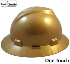 MSA V-Gard Full Brim Hard Hats with One-Touch Suspensions – Gold