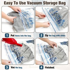 HIBAG Vacuum Storage Seal Bags, 10 Jumbo Space Saver Vacuum Sealer Bags for C…